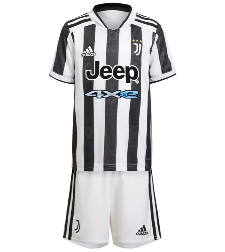 2021/22 Juventus Kids Home Soccer Kits Shirt With Shorts